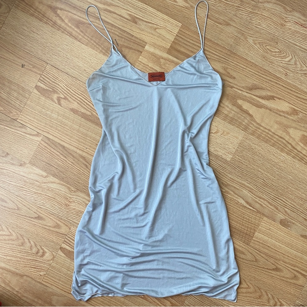 Vintage Silver Missoni Slip Midi Dress